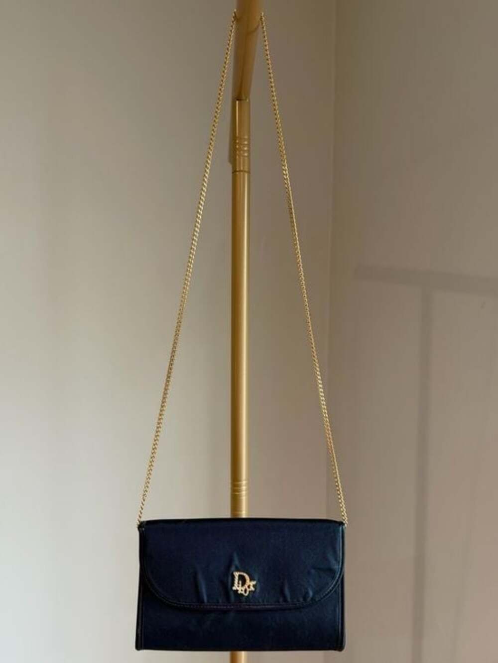 Dior Trotter Cloth Crossbody with Gold Chain